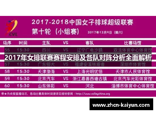 2017年女排联赛赛程安排及各队对阵分析全面解析